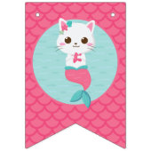 Drapeaux de guirlande d'anniversaire de chat sirèn (Premier drapeau)