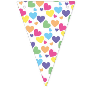 Drapeaux de guirlande de fête de coeurs d'amour ar