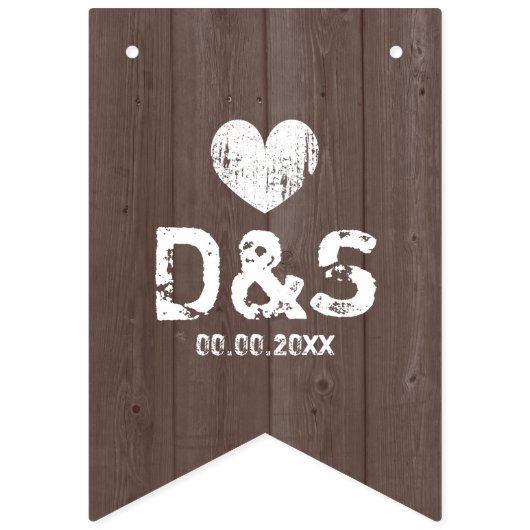 Drapeaux de mariage campagnard à grains de bois vi (Deuxième drapeau)