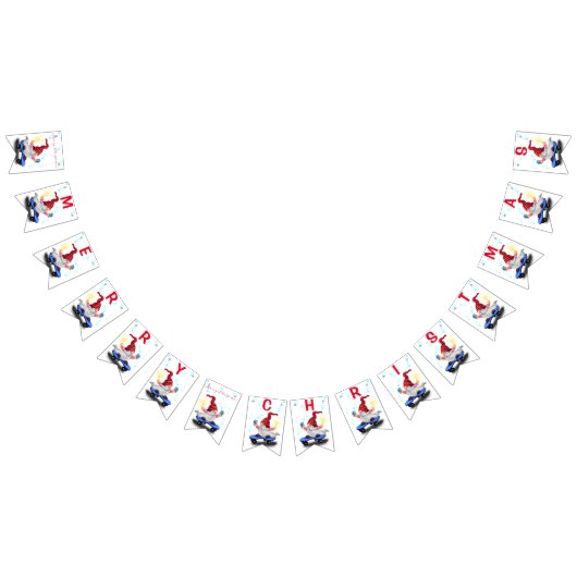 Drapeaux de Noël Patinage Gnome avec cadeaux (Tout)