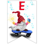 Drapeaux de Noël Patinage Gnome avec cadeaux (Troisième drapeau)