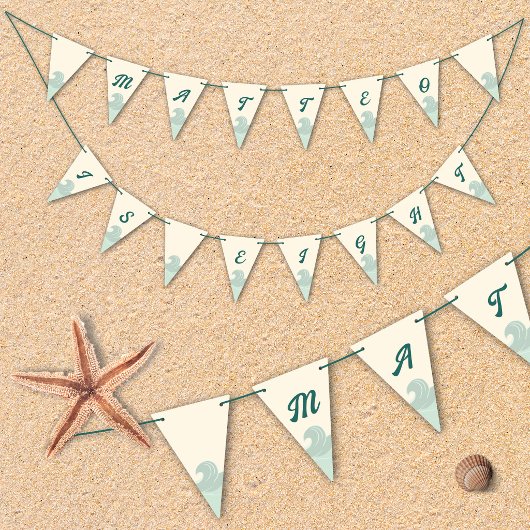 Drapeaux de plage et de vague pour l'anniversaire