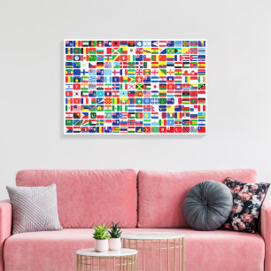 Drapeaux des pays du monde toile étirée Impression