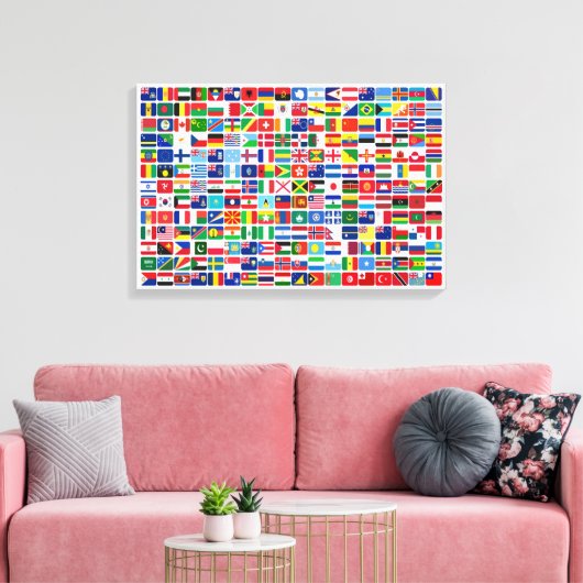 Drapeaux des pays du monde toile étirée Impression (Insitu(Salon))