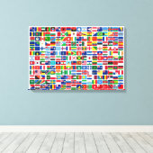 Drapeaux des pays du monde toile étirée Impression (Insitu (Plancher de Bois))