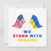 Drapeaux des USA et de l'Ukraine Soutien Carte Ukr (Dos)