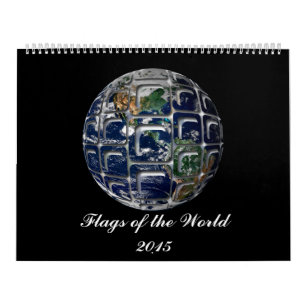Drapeaux du calendrier mural du monde 2015
