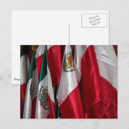 Drapeaux du Mexique Carte postale (Devant / Derrière)