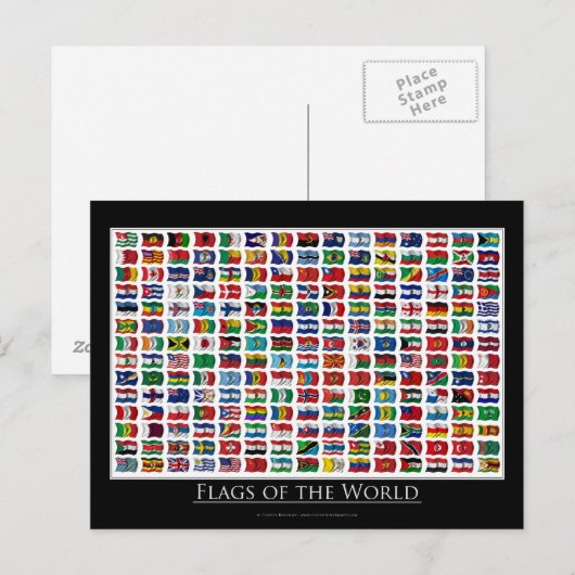 Drapeaux du monde - Carte postale (Devant / Derrière)