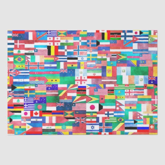drapeaux du monde papier de soie (Recto)