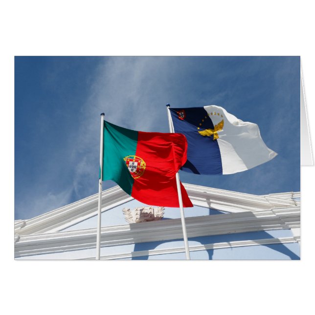 Drapeaux du Portugal et des Açores (Devant horizontal)