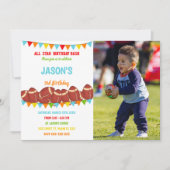Drapeaux Football Blanc Invitations Anniversaire a (Devant)