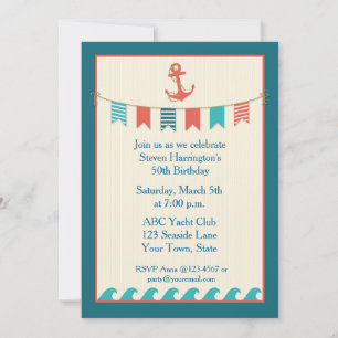 Drapeaux marins et Ancre Invitation