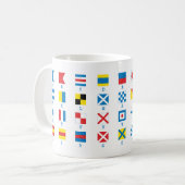 Drapeaux marins Signaux maritimes Alphabet Mug (Devant gauche)