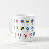 Drapeaux marins Signaux maritimes Alphabet Mug (Devant gauche)