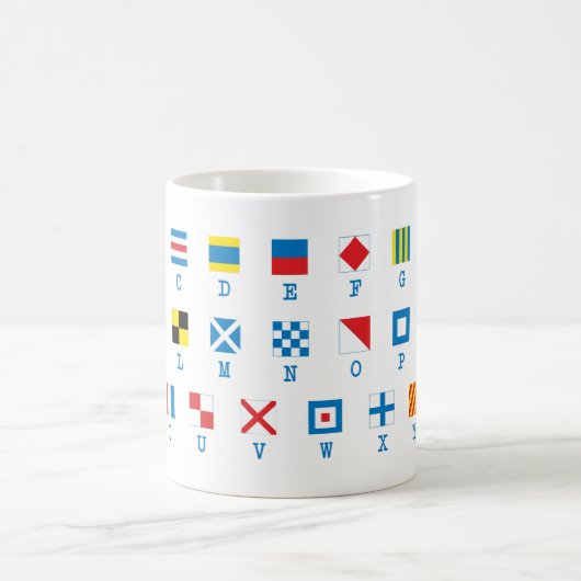 Drapeaux marins Signaux maritimes Alphabet Mug (Centre)
