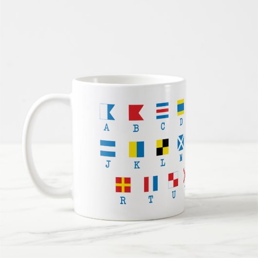 Drapeaux marins Signaux maritimes Alphabet Mug (Gauche)
