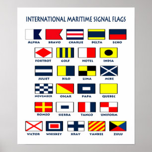 Drapeaux maritimes. Poster international Signes