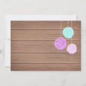 Drapeaux pourpres n Fluffs - Invitation Baby showe (Dos)