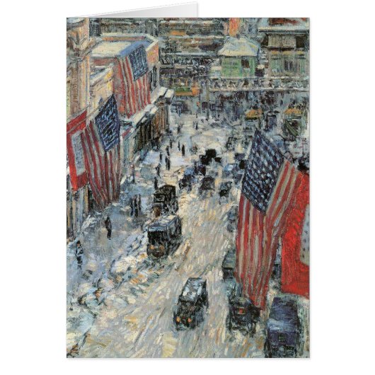 Drapeaux sur la 57e Rue par Frederick Childe Hassa (Devant)