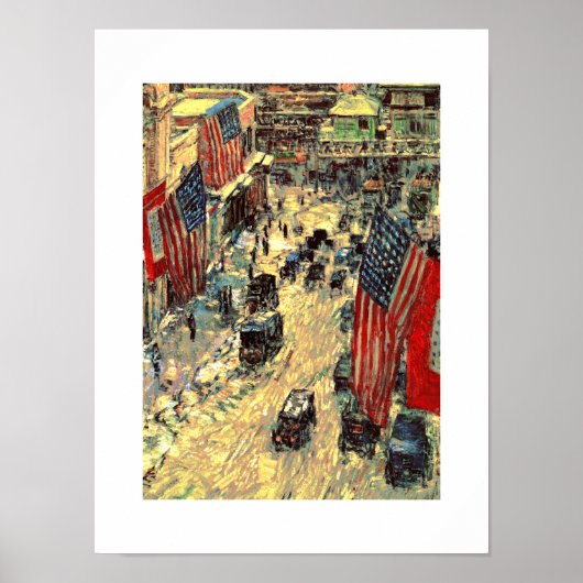 Drapeaux sur la 57e rue. Poster d'art (Devant)