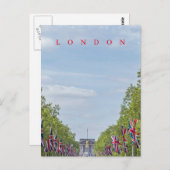 Drapeaux Union Jack de Londres sur la carte postal (Devant / Derrière)