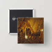 Drapery Room, nationaal park Mammoth Cave, Vierkante Button 5,1 Cm (Voorkant /achterkant)