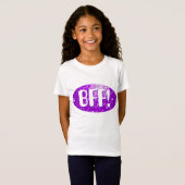 Draps Disco Pourpre 'BFF!' filles T-shirt (Devant entier)