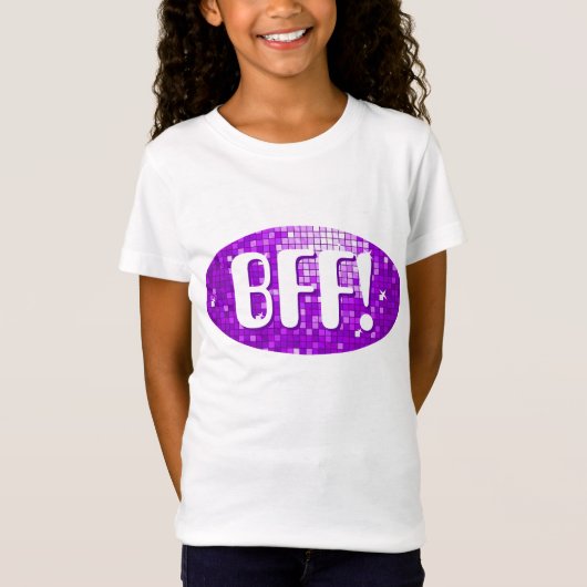 Draps Disco Pourpre 'BFF!' filles T-shirt (Devant)