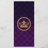 Draps or et pourpre royale Menu de mariage défilan (Dos)