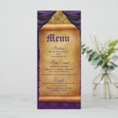 Draps or et pourpre royale Menu de mariage défilan (Debout devant)