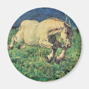 Dravend Paard door Giovanni Segantini, Vintage Kun Magneet