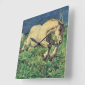 Dravend Paard door Giovanni Segantini, Vintage Kun Vierkante Klok (Hoek)