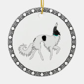 Dravende Borzoi Kerst Ornament (Voorkant)