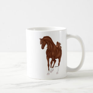 Dravende kastanjebruine Arabische paard Koffiemok