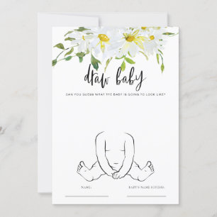 Draw Baby Daisy Baby shower carte de jeu floral