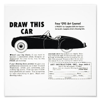 Draw Me - Vintage Art School Drawing Contest Mug Foto Afdruk