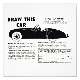 Draw Me - Vintage Art School Tekenwedstrijd Mok Foto Afdruk