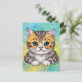 Drawing Cat Briefkaart (Staand voorkant)