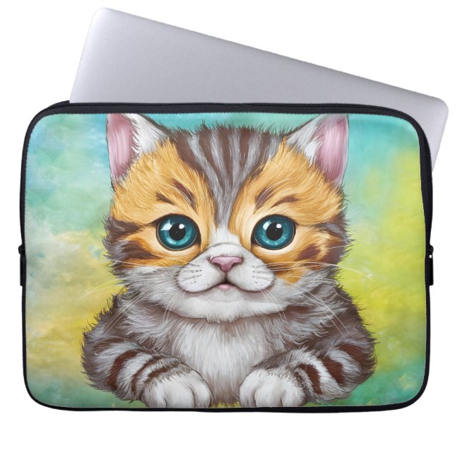 Drawing Cat Laptop Sleeve (Voorkant)