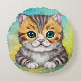 Drawing Cat Rond Kussen
