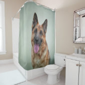 Drawing German Shepherd Dog 20 Douchegordijn (In situ)