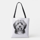 Drawing Havanese Dog Draagtas (Achterkant)