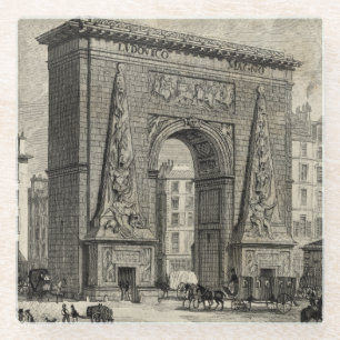Drawing of Porte Saint-Denis Monument Glazen Onderzetter