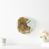 DRawing: Teddy Bear op een stoel Ronde Klok (Huis)