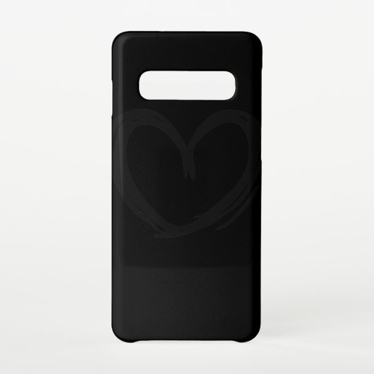 Drawn black romantic heart samsung galaxy hoesje (Achterkant)