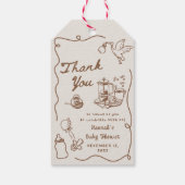 Drawn Coffee Baby is Brewing Baby Shower Cadeaulabel (Achterkant)