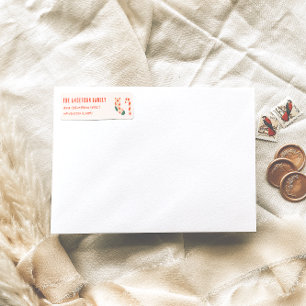  Drawn Cream Red Christmas Doddle Address Etiket