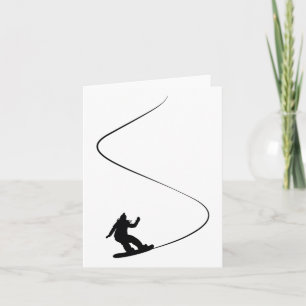 Drawn Eenvoudig Snowboard Meisje Kaart