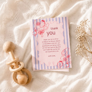 Drawn Locally Grown Farmer's Market Baby Shower  Bedankkaart